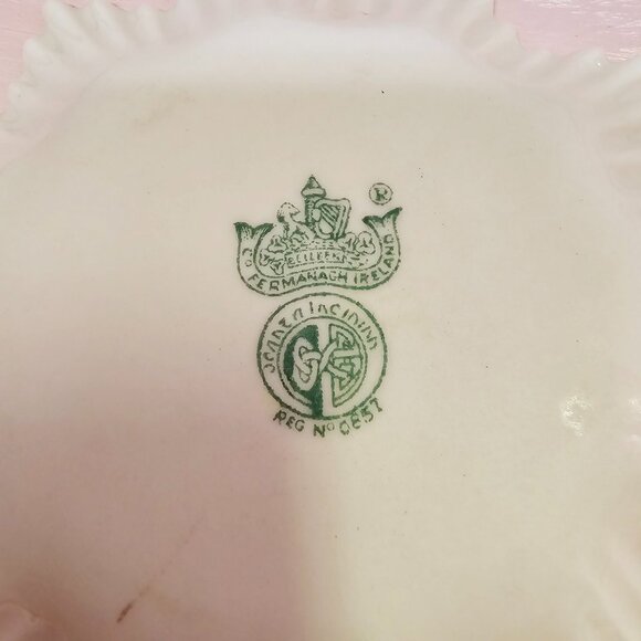 Belleek Porcelain Leaf or China Star Plate, Trinket Dish, Vintage, 1955-65 - Picture 4 of 5